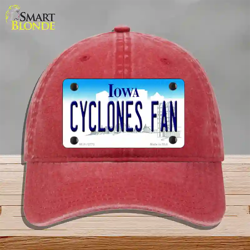 Cyclones Fan Novelty License Plate Hat Tag Unconstructed Cotton / Red