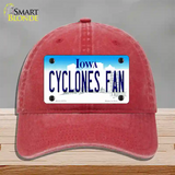 Cyclones Fan Novelty License Plate Hat Tag Unconstructed Cotton / Red