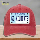 Go Wildcats Kansas Novelty License Plate Hat Tag Unconstructed Cotton / Red