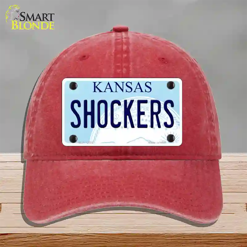 Shockers Novelty License Plate Hat Tag Unconstructed Cotton / Red