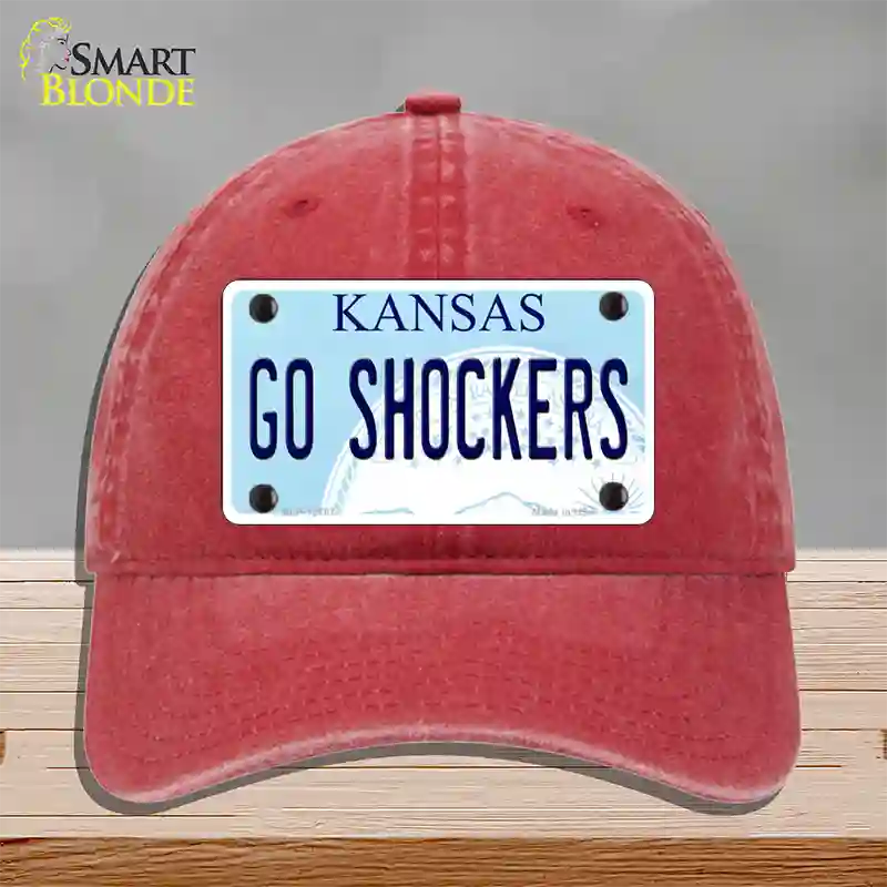 Go Shockers Novelty License Plate Hat Tag Unconstructed Cotton / Red