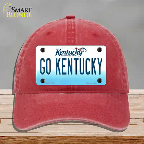 Go Kentucky Novelty License Plate Hat Tag Unconstructed Cotton / Red