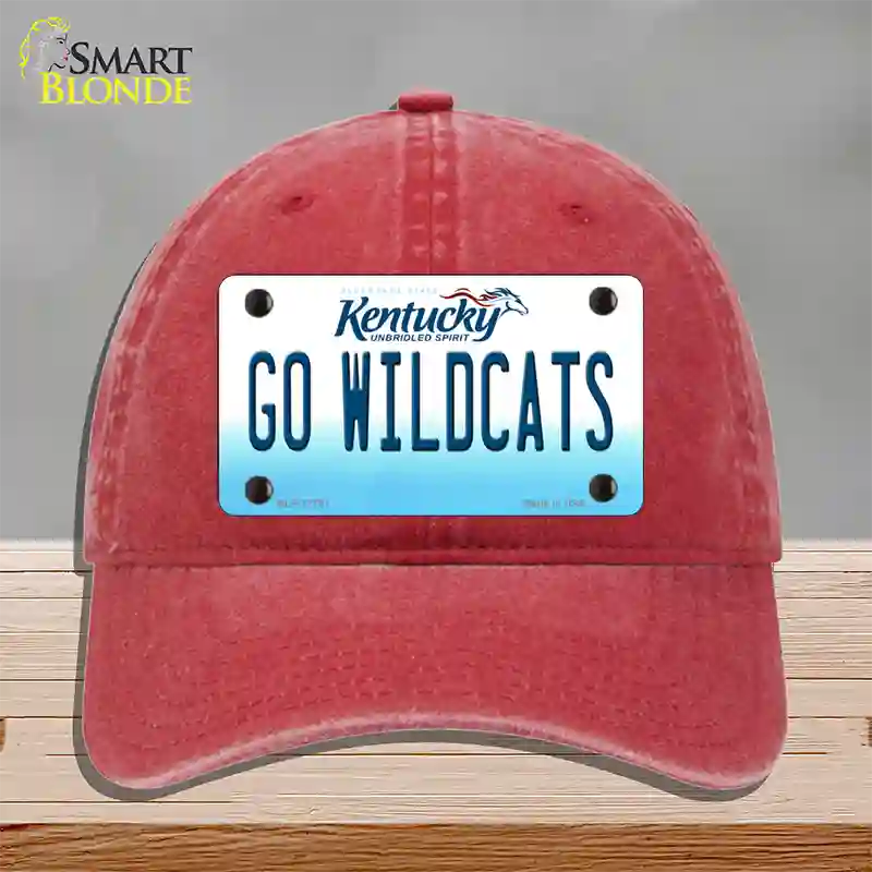 Kentucky Go Wildcats Novelty License Plate Hat Tag Unconstructed Cotton / Red