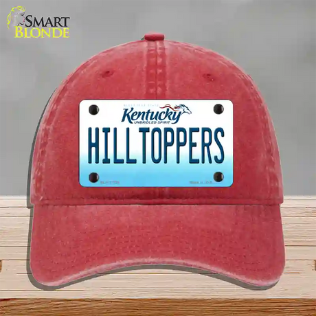 Hilltoppers Novelty License Plate Hat Tag Unconstructed Cotton / Red