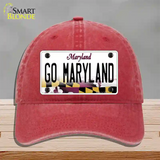 Go Maryland Novelty License Plate Hat Tag Unconstructed Cotton / Red