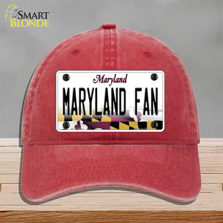 Maryland Fan Novelty License Plate Hat Tag Unconstructed Cotton / Red