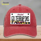 Go Terrapins Novelty License Plate Hat Tag Unconstructed Cotton / Red