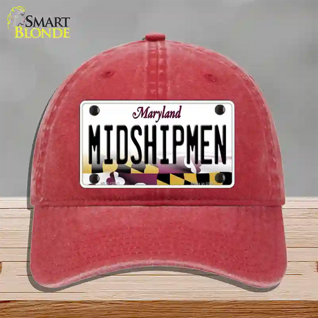 Midshipmen Novelty License Plate Hat Tag Unconstructed Cotton / Red