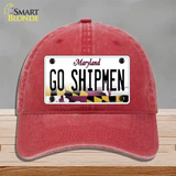 Go Shipmen Novelty License Plate Hat Tag Unconstructed Cotton / Red