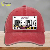 Johns Hopkins Novelty License Plate Hat Tag Unconstructed Cotton / Red