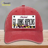 Go Johns Hopkins Novelty License Plate Hat Unconstructed Cotton / Red