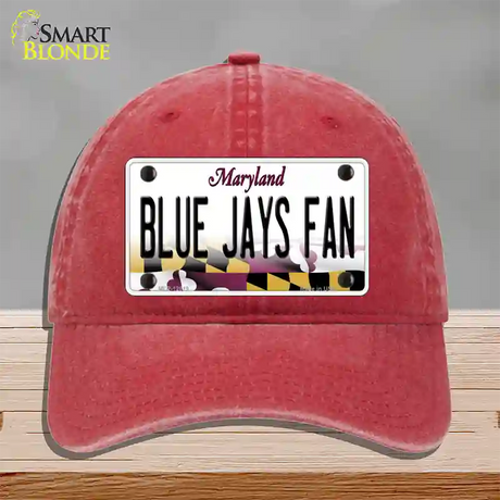 Blue Jays Fan Novelty License Plate Hat Unconstructed Cotton / Red