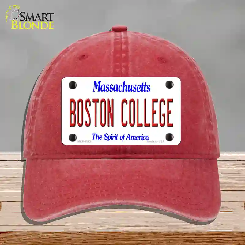 Boston College Novelty License Plate Hat Unconstructed Cotton / Red