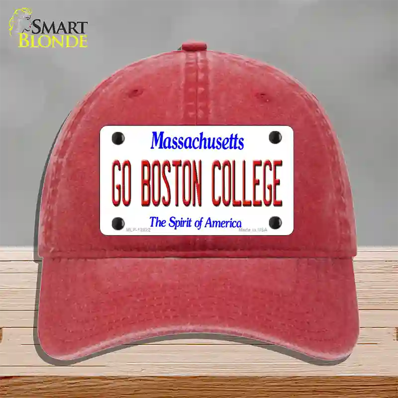 Go Boston College Novelty License Plate Hat Unconstructed Cotton / Red