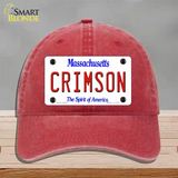 Crimson Novelty License Plate Hat Unconstructed Cotton / Red