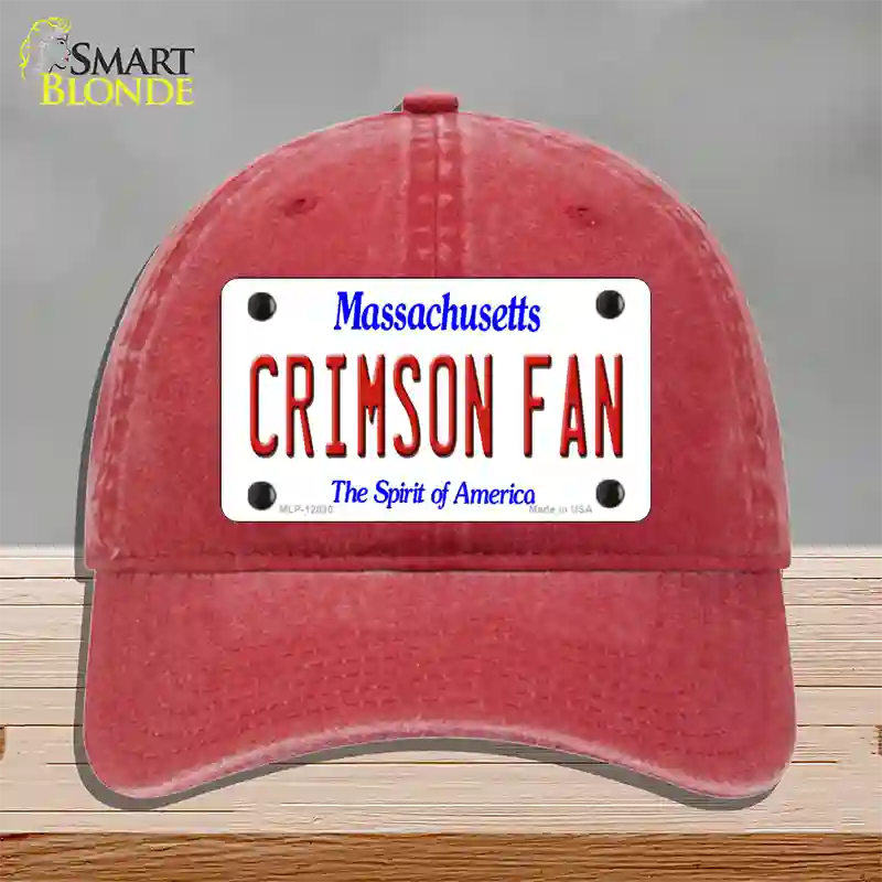 Crimson Fan Novelty License Plate Hat Unconstructed Cotton / Red