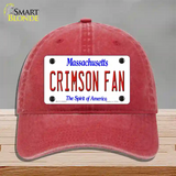 Crimson Fan Novelty License Plate Hat Unconstructed Cotton / Red