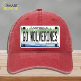 Go Wolverines Novelty License Plate Hat Unconstructed Cotton / Red