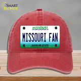 Missouri Fan Novelty License Plate Hat Unconstructed Cotton / Red