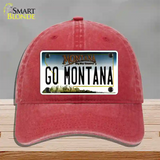 Go Montana Novelty License Plate Hat Unconstructed Cotton / Red