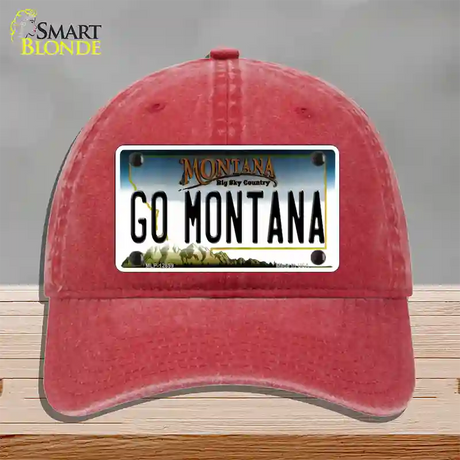 Go Montana Novelty License Plate Hat Unconstructed Cotton / Red