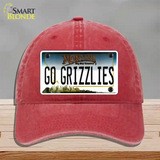 Go Grizzlies Novelty License Plate Hat Unconstructed Cotton / Red