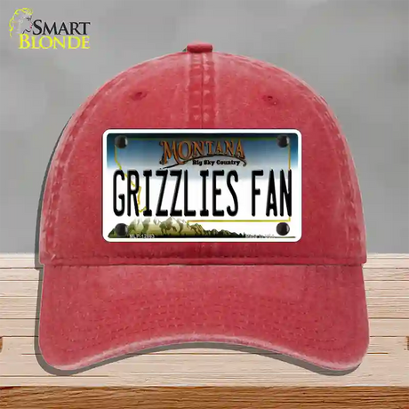 Grizzlies Fan Novelty License Plate Hat Unconstructed Cotton / Red