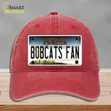 Bobcats Fan Novelty License Plate Hat Unconstructed Cotton / Red