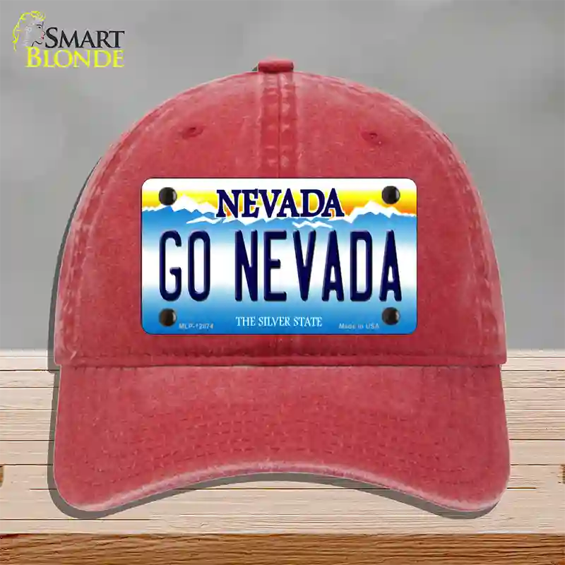 Go Nevada Novelty License Plate Hat Unconstructed Cotton / Red