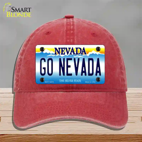 Go Nevada Novelty License Plate Hat Unconstructed Cotton / Red