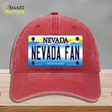 Nevada Fan Novelty License Plate Hat Unconstructed Cotton / Red