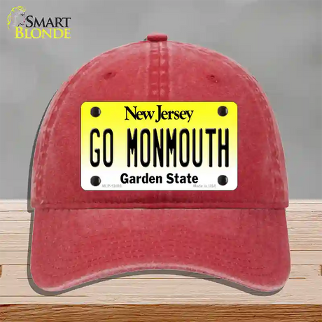 Go Monmouth Novelty License Plate Hat Unconstructed Cotton / Red