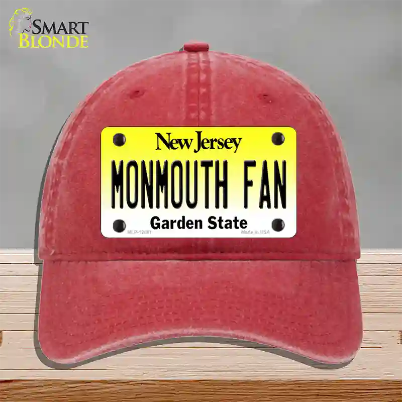 Monmouth Fan Novelty License Plate Hat Unconstructed Cotton / Red