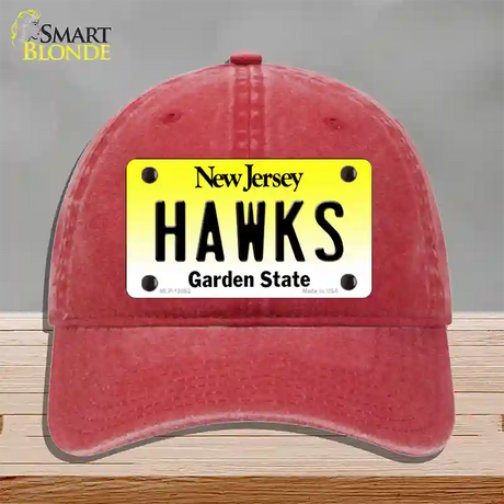 Hawks Novelty License Plate Hat Unconstructed Cotton / Red