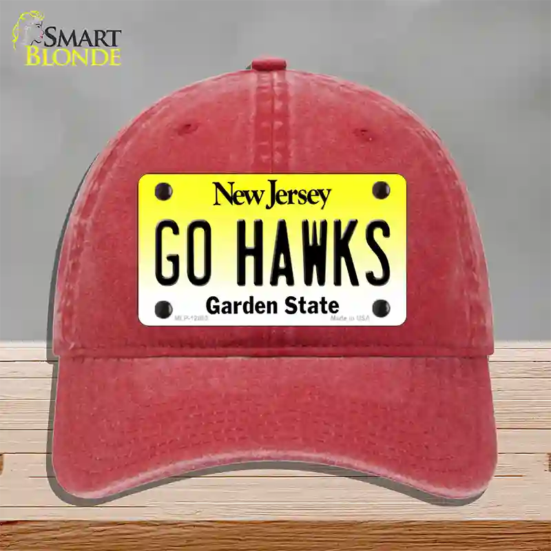 Go Hawks New Jersey Novelty License Plate Hat Unconstructed Cotton / Red