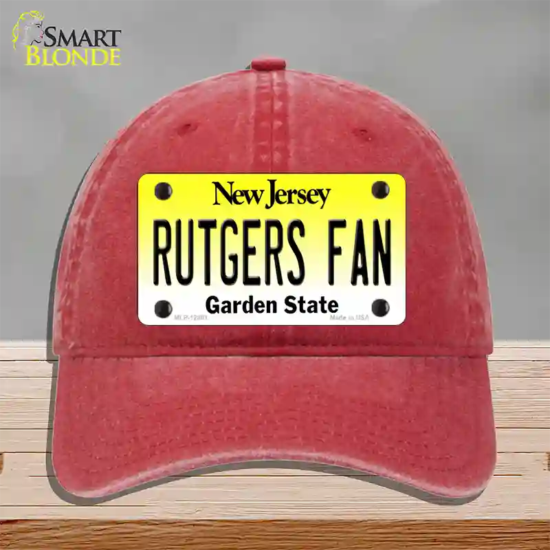 Rutgers Fan Novelty License Plate Hat Unconstructed Cotton / Red