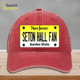 Seton Hall Fan Novelty License Plate Hat Unconstructed Cotton / Red