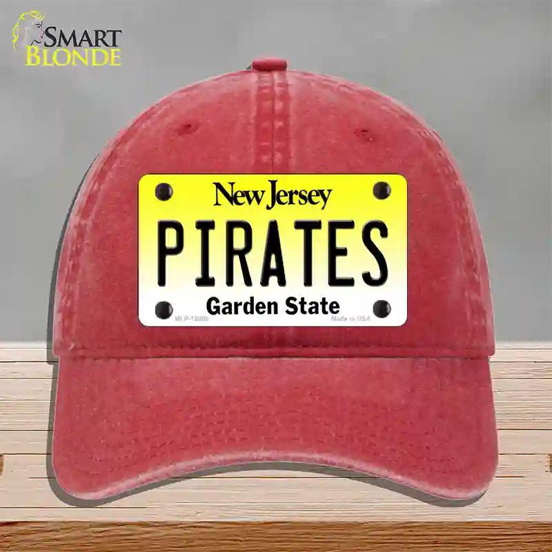 Pirates Novelty License Plate Hat Unconstructed Cotton / Red