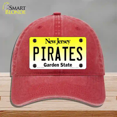 Pirates Novelty License Plate Hat Unconstructed Cotton / Red