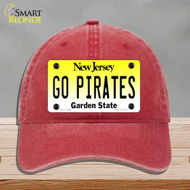 Go Pirates Novelty License Plate Hat Unconstructed Cotton / Red