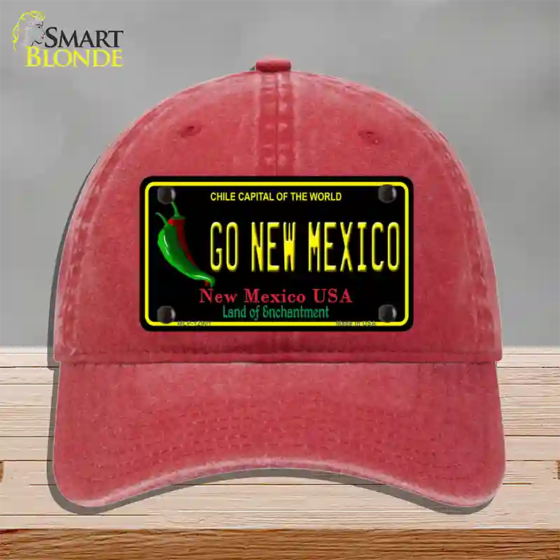 Go New Mexico Novelty License Plate Hat Unconstructed Cotton / Red