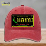 Go New Mexico Novelty License Plate Hat Unconstructed Cotton / Red