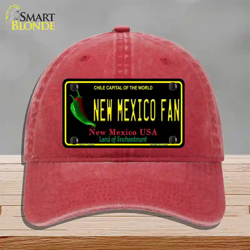 New Mexico Fan Novelty License Plate Hat Unconstructed Cotton / Red