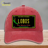 Lobos Novelty License Plate Hat Unconstructed Cotton / Red