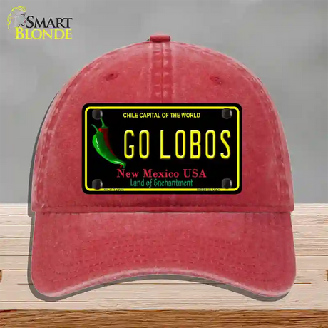 Go Lobos Novelty License Plate Hat Unconstructed Cotton / Red