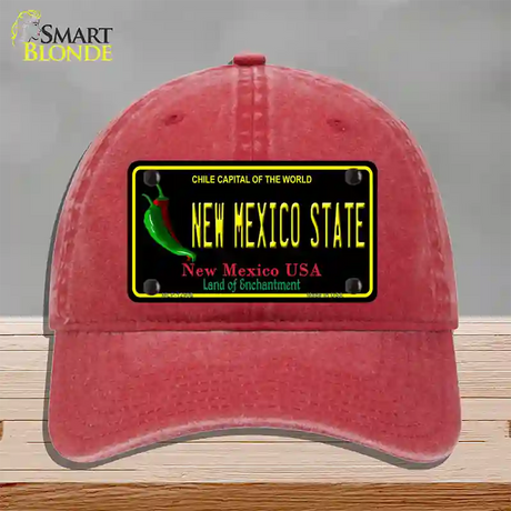 New Mexico State Novelty License Plate Hat Unconstructed Cotton / Red