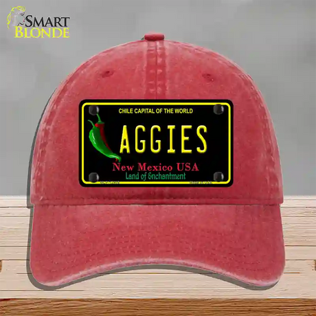 Aggies Novelty License Plate Hat Unconstructed Cotton / Red