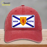 Nova Scotia Flag Novelty License Plate Hat Unconstructed Cotton / Red