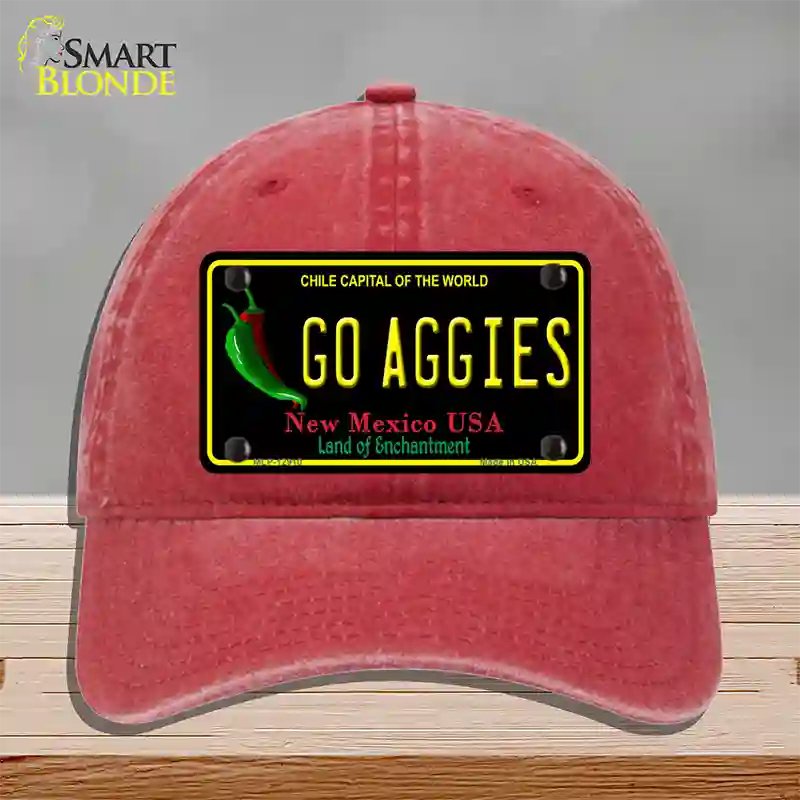 Go Aggies Novelty License Plate Hat Unconstructed Cotton / Red