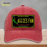 Aggies Fan Novelty License Plate Hat Unconstructed Cotton / Red